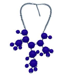 J crew style bauble necklace blue statement